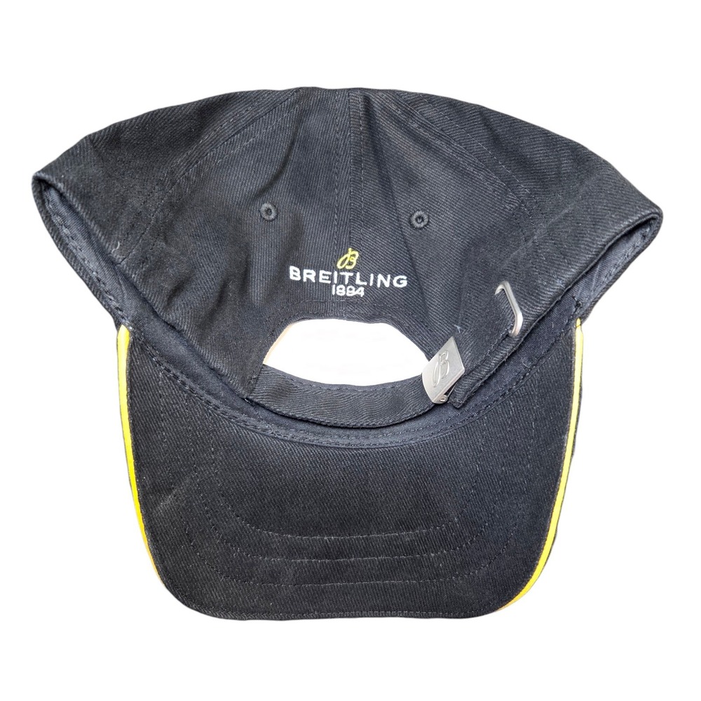 Breitling Black Embroidered Hat Logo Yellow Embroidered Strapback Cap NWOT Watch - Picture 7 of 9
